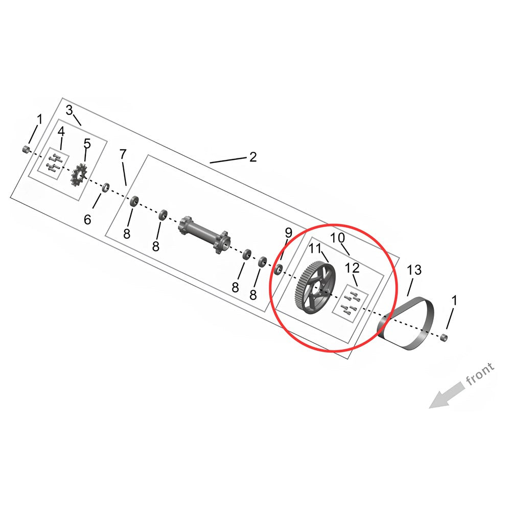 Surron Ultra Bee HP - Primary Drive Belt Rear Pulley Assy. (MPC: 13202-YQ5A-Z2)